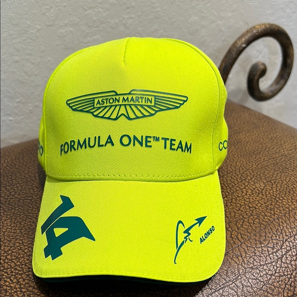 Lime & Green Baseball Cap Driver Aston Martin Logo Cognizant Formula 1 Team Boss